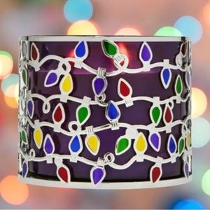 Bath & Body Works Christmas Lights 3-Wick Candle Holder; Retired 2021; NWT